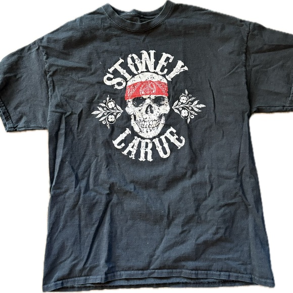 Black Graphic T-Shirt Stoney Larue Concert Tee - Picture 1 of 3